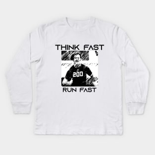 think fast run fast chad powers Kids Long Sleeve T-Shirt